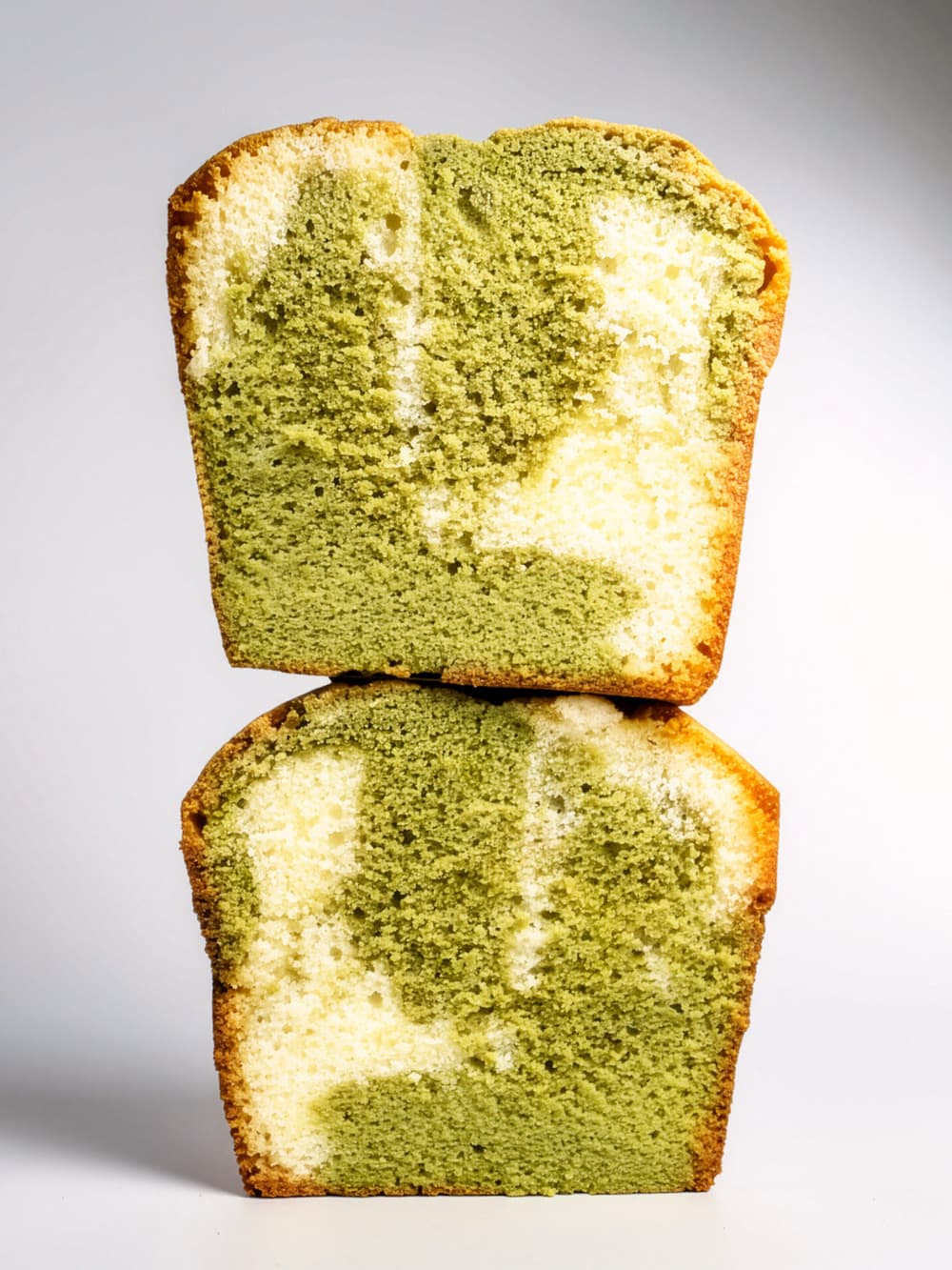 Cake marbré matcha en coupe